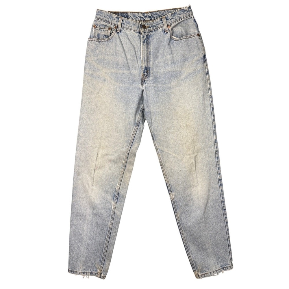 Levis 550 Jeans Relaxed Fit Tapered Leg Womens High Rise 12 Light Wash